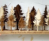 Buttons & Pearl 3D Layered Wood Mountain Wall Art