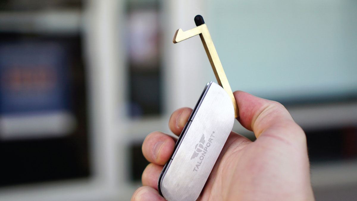 Talontag Flip Out Brass Door Opener & Stylus Talontag Flip Out Brass Door Opener & Stylus