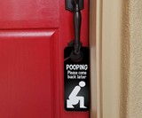 Pooping Please Come Back Later Door Knob Sign