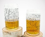 National Park Topographic Map Can Glasses