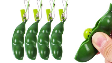 Squeeze-a-Bean Edamame Fidget Toy & Keychain