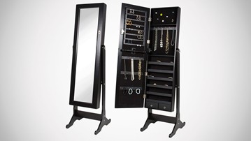 Full-Length Mirror with Jewelry Cabinet Full-Length Mirror with Jewelry Cabinet