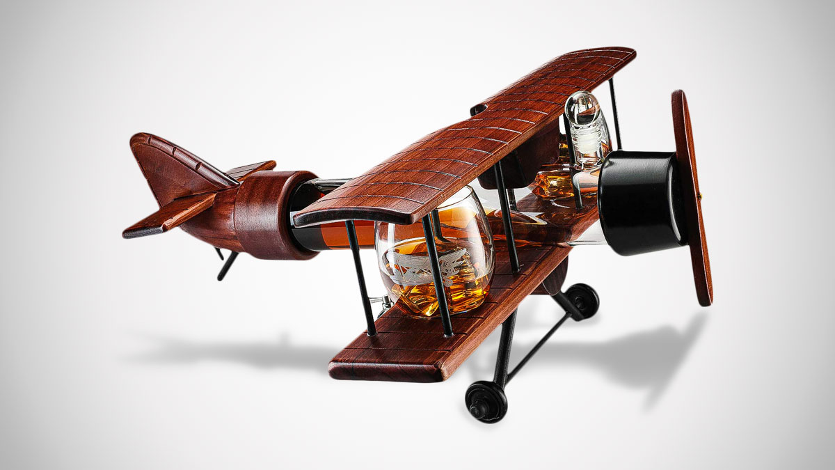 Airplane Whiskey Decanter & Glass Set Airplane Whiskey Decanter & Glass Set