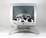 Apple Computer Pet Bed with Cow Print Slip Cover