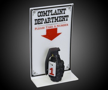 The Complaint Department Grenade Sign The Complaint Department Grenade Sign
