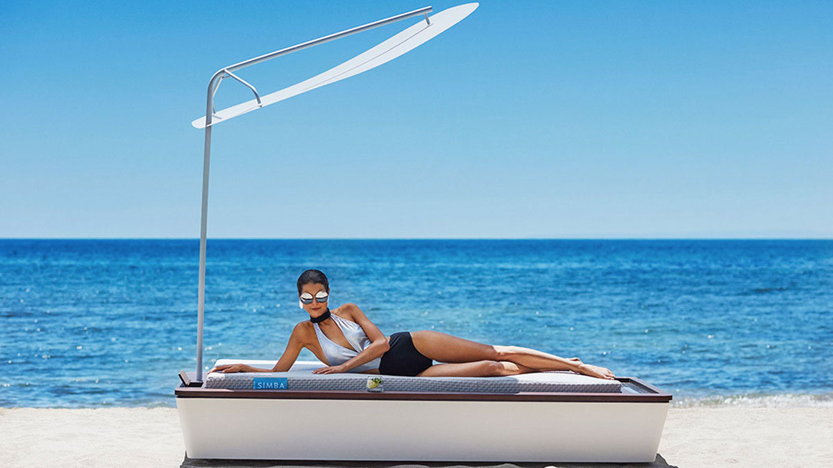 Simba Blue Smart Beach Lounger