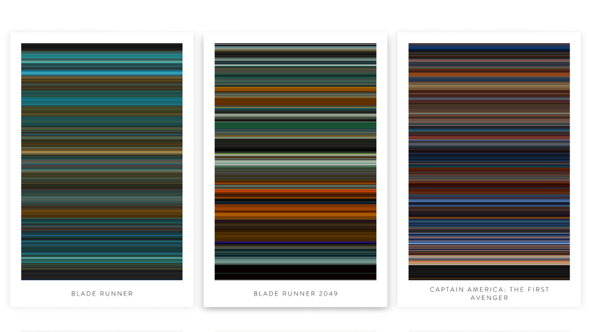 The Colors of Motion - Condensed Movie Frame Prints The Colors of Motion - Condensed Movie Frame Prints
